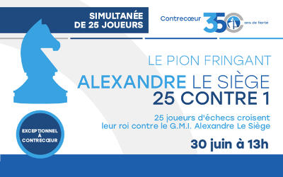 Simultanée d’échecs à Contrecoeur: Alexandre Le Siège, grand maître international croisera le roi contre 25 personnes