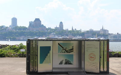 Exposition itinérante de photographies maritimes: le conteneur transformé en galerie d’art arrive à Contrecœur