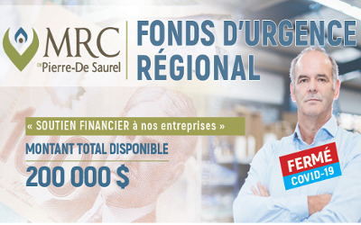 Fonds d’urgence régional: allègement des critères et sommes toujours disponibles pour aider les entreprises de la MRC de Pierre-De Saurel