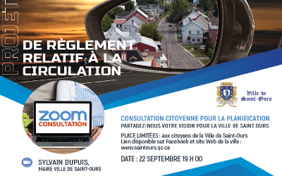 Consultation citoyenne par visioconférence: la population invitée à se prononcer sur le projet de règlement relatif à la circulation