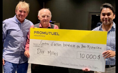 Tournoi de golf annuel de Promutuel Verchères: 10 000$ remis au Centre d’action bénévole du Bas-Richelieu