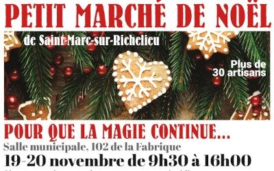 19 et 20 novembre: Petit Marché de Noël de Saint-Marc-sur-Richelieu