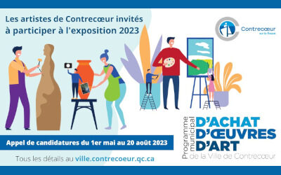 La Ville de Contrecœur invite les artistes locaux à participer à une exposition dans le cadre de la 21e édition du Programme d’achat d’œuvres d’art