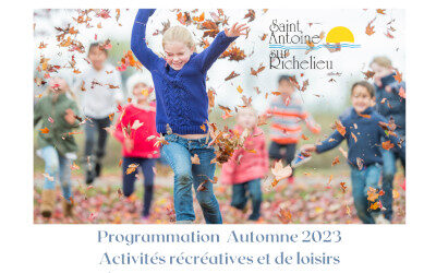 Municipalité de Saint-Antoine-sur-Richelieu: programmation loisirs automne 2023