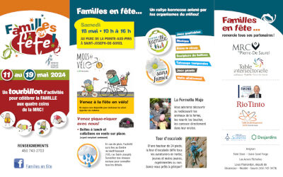 Semaine québécoise des familles 2024 – 11 au 19 mai: la famille célébrée à travers une multitude d’activités dans la MRC de Pierre-De Saurel!