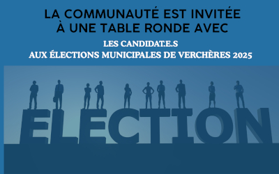 Une initiative citoyenne et des organismes communautaire de Verchères: table ronde électorale