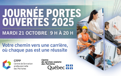 Mardi le 21 octobre 2025: Journée portes ouvertes du Centre de formation professionnelle des Patriotes