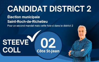 Élections municipales à Saint-Roch-de-Richelieu: Steeve Coll est candidat au poste de conseiller du district #2