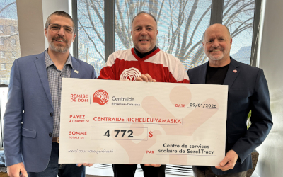 Le Centre de services scolaire de Sorel-Tracy remet 4772$ à Centraide Richelieu-Yamaska