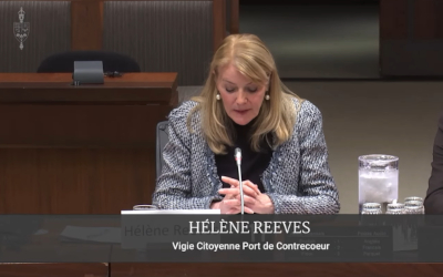 Vigie citoyenne Port de Contrecœur: allocution devant le Comité permanent des transports