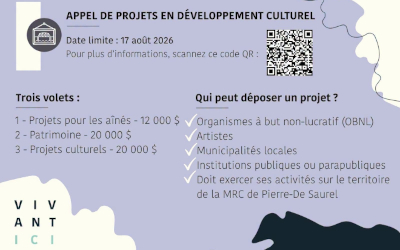 MRC de Pierre-De Saurel: appel de projets en développement culturel