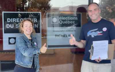 Martin Larivière devient officiellement candidat de Climat Québec dans Richelieu