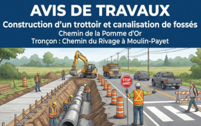 Municipalité de Saint-Antoine-sur-Richelieu: avis de travaux